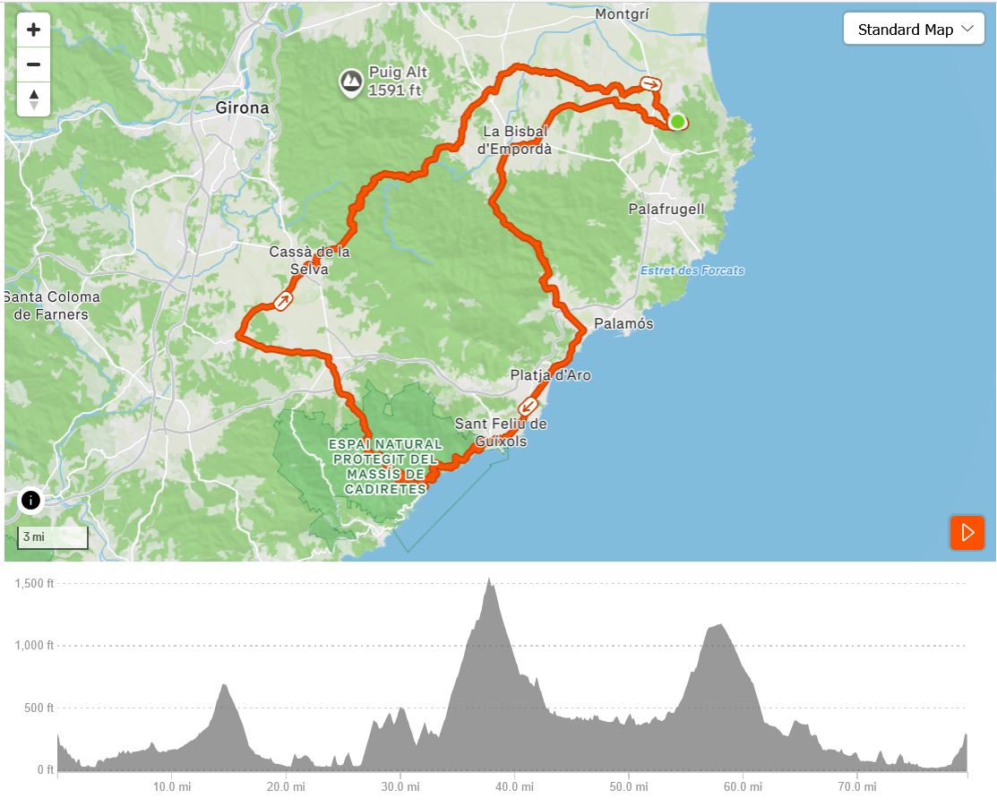 Coastal Loop route map